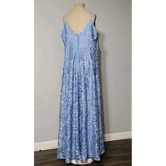 Speechless Womens Plus Size Metallic Embroidered Evening Dress Gown Blue - Picture 3 of 9